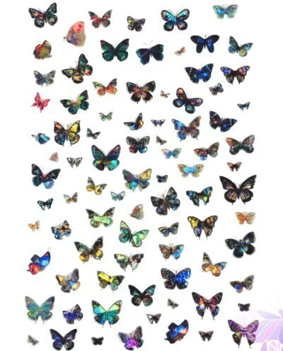 Adesivo de borboleta holográfica