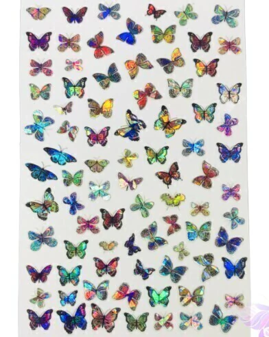 Adesivo de borboleta holográfica