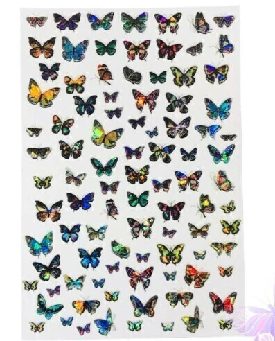 Adesivo de borboleta holográfica
