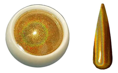 1 Pó Cromo Holografico Dourado Metalizado Unhas Chrome - comprar online
