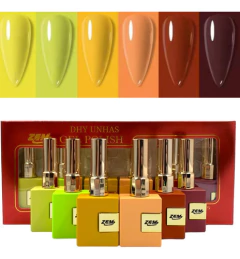 Coleção O 6 Esmaltes Em Gel Terra Cota/uva/cítricas/neon Zem