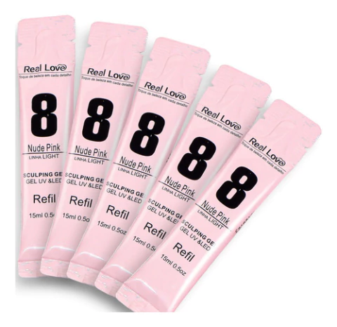 Gel Real Love Sachê 15ml Refil Kit Com 5un - Nude Pink 08