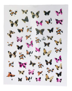 4 Cartelas Adesivos Borboleta Realista Autocolantes 3d Unhas - Dhy Unhas