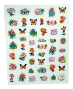 4 Cartelas Adesivos Borboleta Realista Autocolantes 3d Unhas - comprar online