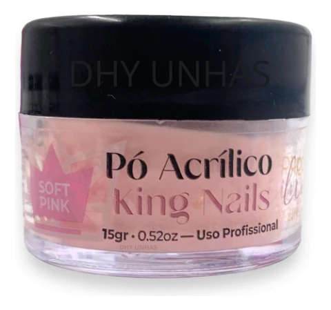 Pó Acrílico Coleção Pro Line - Soft Pink 15gr- King Nails