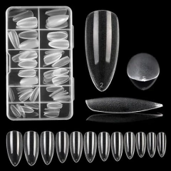 Caixa De Unhas Postiça Tips + Cola Real Love 120un Almond - loja online