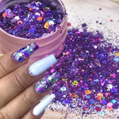 Glitter Maxi Flocos Encapsular Para Unhas 6 Cores Cor Holográficos - loja online