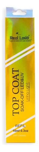 Kit 5 Refil Top Coat Linha Light 10ml - Real Love Original na internet