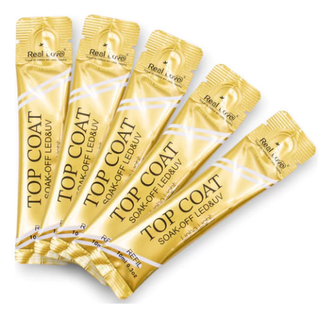 Kit 5 Refil Top Coat Linha Light 10ml - Real Love Original