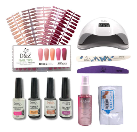 Caixa Soft Gel Nude + Cabine Lixas Prep E Kit Preparadores