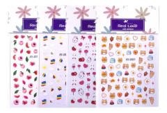 4 Cartelas Adesivos Diversos Nail Para Unhas De Gel na internet