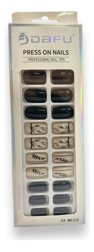 Imagem do Caixa De Unhas Postiça Realista Nail Quadrada Curta - Dafu