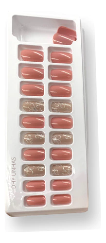 Caixa De Unhas Postiça Realista Nail Quadrada Curta - Dafu