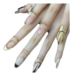 Anel Com Strass Decorativo Para Unha Foto Nail Art Luxo - comprar online