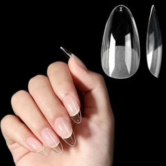 Caixa De Unhas Postiça Tips + Cola Real Love 120un Almond - Dhy Unhas