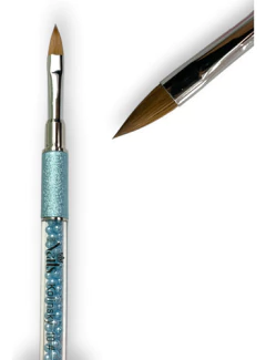 Pincel Natural Kolinsky N°10 Para Construção Das Unhas Azul