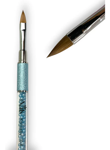 Pincel Natural Kolinsky N°10 Para Construção Das Unhas Azul