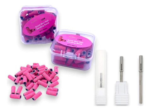 Kit 1 Broca + 50 Refil De Lixa No Estojo Para Mandril #120