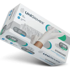 Caixa De Luva Descartáveis Unigloves Standard Latex Natural