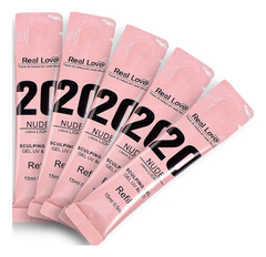 Kit Gel Real Love Sachê Refil 15ml Cada Kit 5 Und- Nude 20
