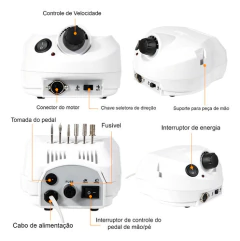 Sioux Aparelho Lixador De Unhas Sioux Drill Pro 35000 Rpm Cor Branco 110v/220v - comprar online