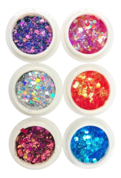 Glitter Maxi Flocos Encapsular Para Unhas 6 Cores Cor Holográficos