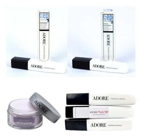 Kit Preparação Step 1 + Step 2 + Master Top + Pó Acrilíco