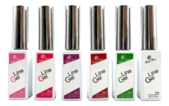 Kit Com 12 Esmalte Line Gel Bella Rosa Ponta Fina