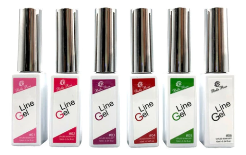 Kit Com 12 Esmalte Line Gel Bella Rosa Ponta Fina