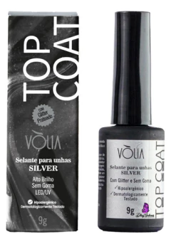 Top Coat Volia Pink Clear Silver Gold Cover 9g Selante Unhas - loja online