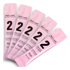 5 Sachê Gel Real Love 15ml Refil _ Linha Light Pink Nude 02