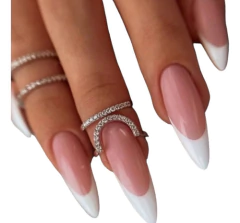 Anel Com Strass Decorativo Para Unha Foto Nail Art Luxo