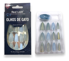 Unhas Postiça Realista Efeito Olho De Gato Real Love 24pçs - comprar online