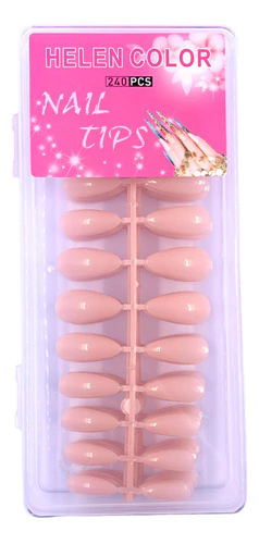 Caixa De Unhas Postiça Nail Tips Helen Color 240un Almond - Dhy Unhas