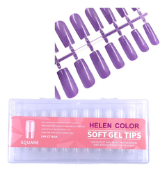 Caixa Soft Gel Tips Helen Color 240un Quadrada