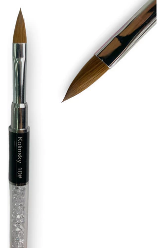 Pincel Natural Kolinsky N°10 Para Unhas Em Acrílico Preto