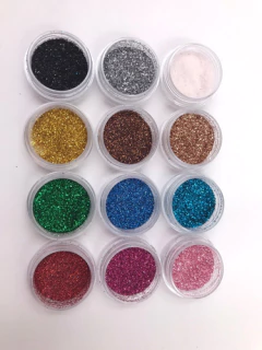 Kit Glitter Extra Fino Encapsulado Para Unhas 12 Cores Cor Metálicos