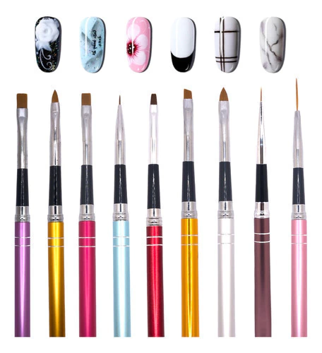 Pincel Alongamento De Unha Gel Nail Art Profissional Designe