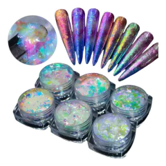 1 Kit Glitter Flake Com 6 Cores Encapsulado Para Unhas - comprar online