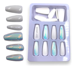 Caixa De Unhas Postiça Realista Efeito Pó Sereia Bailarina - Dhy Unhas