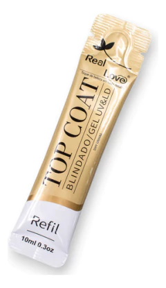 Kit 5 Refil Top Coat Blindado 10ml - Real Love Original - Dhy Unhas