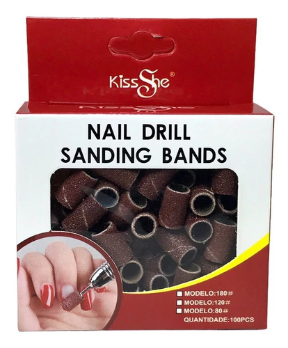 100 Refil Bits Mandril Motor Lixa Elétrica Acrigel