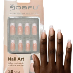 Unha Postiça DAFU 30 Peças | Unhas Artificiais para Manicure e Alongamento - Dhy Unhas