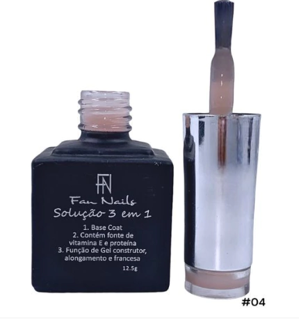 Base Gel Solução 3 em 1 Fan Nails Cor 04