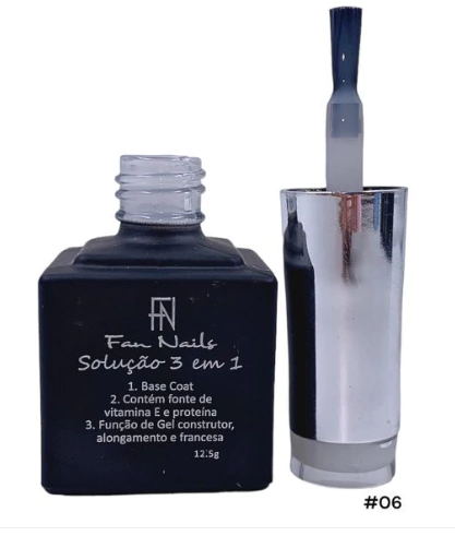 Base Gel Solução 3 em 1 Fan Nails Cor 06