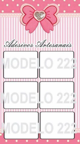 100 Cartelas Para Adesivos