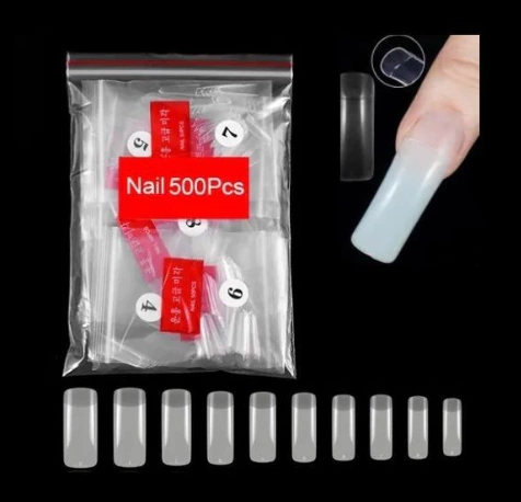 Pacote C/500 Tips Quadrada Reta