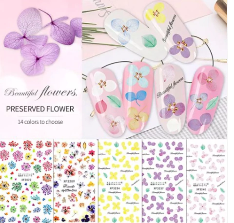 Cartela Adesivo 3d Flor seca