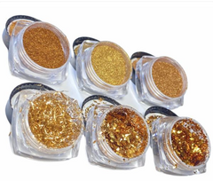 Coleção Bronze Pó Cromo + Flocos Holográficos