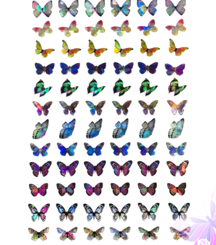 Adesivo de borboleta holográfica